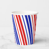 Patroon met witte rode blauwe strepen papieren bekers (Achterkant)