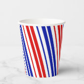 Patroon met witte rode blauwe strepen papieren bekers (Voorkant)