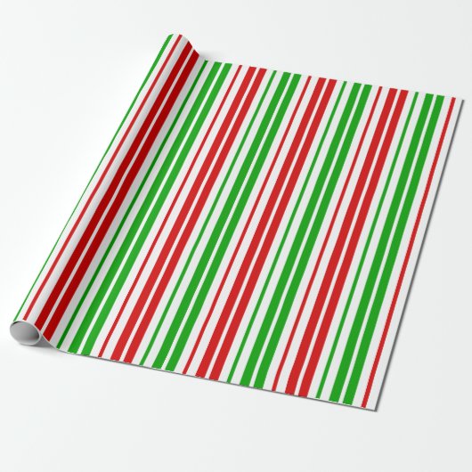 Patroon met witte rode groene strepen cadeaupapier (Uitgerold)