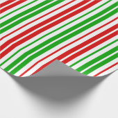 Patroon met witte rode groene strepen cadeaupapier (Hoek)