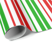 Patroon met witte rode groene strepen cadeaupapier (Rol Hoek)