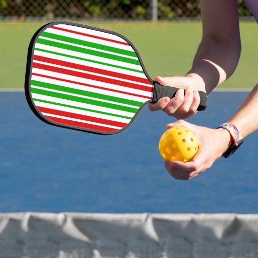 Patroon met witte rode groene strepen   pickleball paddle (Insitu)