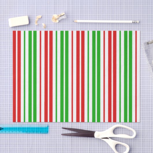 Patroon met witte rode groene strepen tissuepapier (Craft)