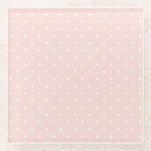 Patroon met witte stippen 2 glazen onderzetter (Voorkant)