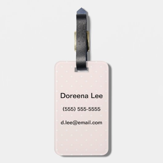 Patroon met witte stippen bagagelabel (Achterkant verticaal)