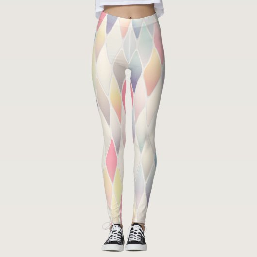 Patroon met zacht pasteel diamanten leggings (Voorkant)