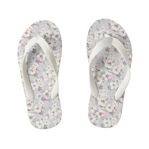 Patroon met zachte roze Waterverf Kinder Teenslippers