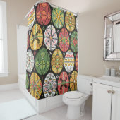  patroon met zondebok. Paaseieren patroon. Douchegordijn (In situ)