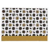 Patroon met zwarte en goudkleurige dop groot cadeauzakje (Achterkant)