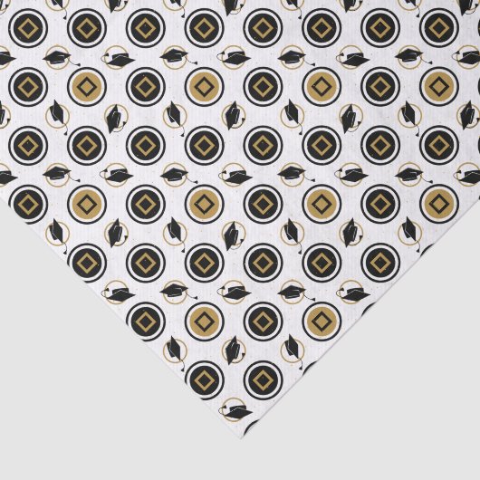 Patroon met zwarte en goudkleurige dop tissuepapier (Detail)