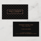 Patroon met zwarte en peach poka-punten visitekaartje (Voorkant / Achterkant)