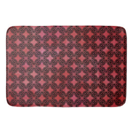 Patroon met zwarte en rode diamantketens badmat