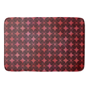 Patroon met zwarte en rode diamantketens badmat
