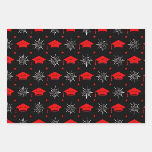 Patroon met zwarte en rode verloopdop inpakpapier vel (Voorkant)