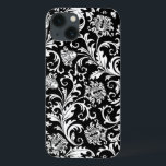patroon met zwarte en witte Floral Damascus Case-Mate iPhone Case<br><div class="desc">zwart-wit dampt het bloempatroon. Elagant iPhone 4/4S hoesje. Het ontwerp is beschikbaar op andere producten.</div>