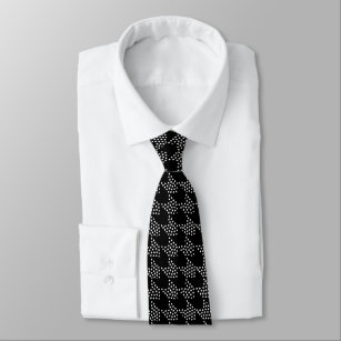 Patroon met zwarte en witte gestippelde tanden stropdas