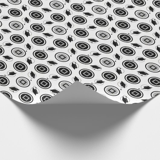 Patroon met zwarte en zilverkleurige verloopdop cadeaupapier (Hoek)