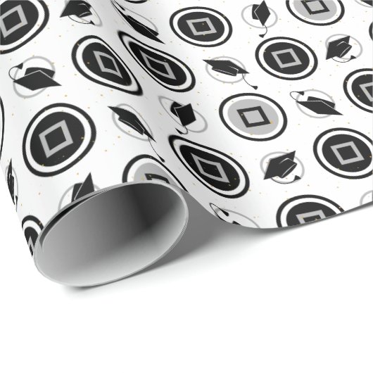 Patroon met zwarte en zilverkleurige verloopdop cadeaupapier (Rol Hoek)