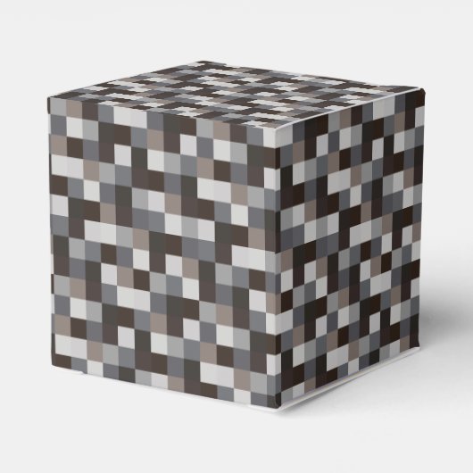 Patroon met zwarte pixels bedankdoosjes (Achterkant)