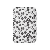 Patroon met zwarte schedels op wit badmat (Voorkant Verticaal)