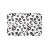 Patroon met zwarte schedels op wit badmat (Voorkant)