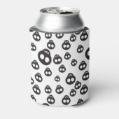 Patroon met zwarte schedels op wit blikjeskoeler (Blikje Achterkant)