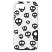 Patroon met zwarte schedels op wit Case-Mate iPhone case (Achterkant)