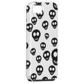 Patroon met zwarte schedels op wit Case-Mate iPhone case (Back/Rechts)