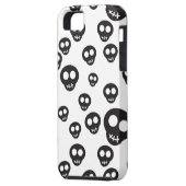 Patroon met zwarte schedels op wit Case-Mate iPhone case (Achterkant Links)