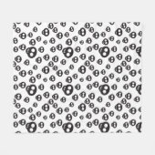 Patroon met zwarte schedels op wit fleece deken (Voorkant (Horizontaal))