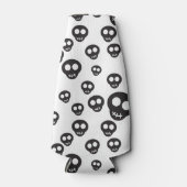 Patroon met zwarte schedels op wit flesjeskoeler (Voorkant)
