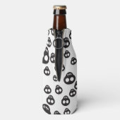 Patroon met zwarte schedels op wit flesjeskoeler (Fles Achterkant)