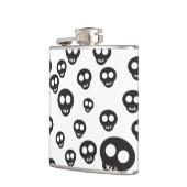 Patroon met zwarte schedels op wit heupfles (Links)