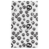 Patroon met zwarte schedels op wit klein cadeauzakje (Voorkant)