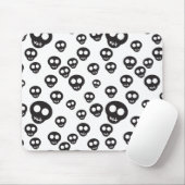 Patroon met zwarte schedels op wit muismat (Met muis)