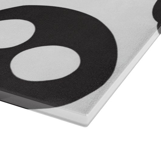 Patroon met zwarte schedels op wit snijplank (Hoek)