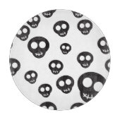 Patroon met zwarte schedels op wit snijplank (Voorkant)