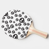 Patroon met zwarte schedels op wit tafeltennisbatje (Zijkant)