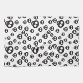 Patroon met zwarte schedels op wit theedoek (Horizontaal)