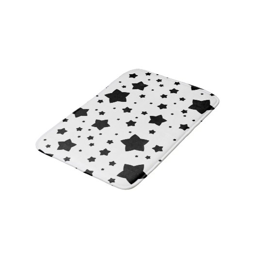Patroon met zwarte sterren badmat (Gekanteld)
