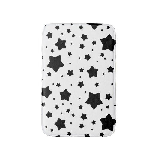Patroon met zwarte sterren badmat (Voorkant Verticaal)