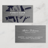 Patroon metallisch staalpenseel Salon Tool Visitekaartje (Voorkant / Achterkant)