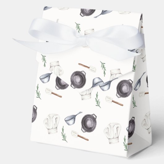 Patroon minimalistische moderne kleine chef-kok Ba Bedankdoosjes (Voorkant)