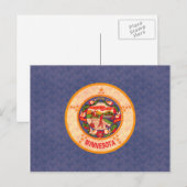 Patroon Minnesotan Flag Briefkaart (Voorkant / Achterkant)