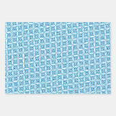 Patroon Modern Geometrisch eenvoudig blauw wit Inpakpapier Vel (Voorkant 3)