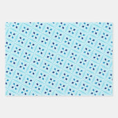 Patroon Modern Geometrisch eenvoudig blauw wit Inpakpapier Vel (Voorkant 2)