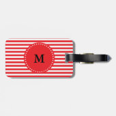 Patroon Monogram rode en witte strepen Bagagelabel (Achterkant horizontaal)