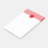 Patroon Monogram rode en witte strepen Post-it® Notes (Schuin)