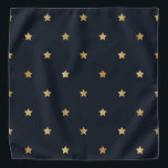 patroon, mousserende gouden sterren op zwart bandana<br><div class="desc">patroon,  mousserende gouden sterren op contrasterende zwarte achtergrond</div>