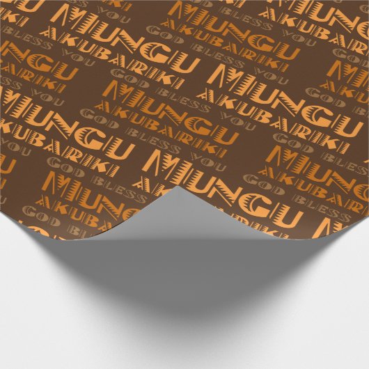 Patroon Mungu Akubariki, God zegene u in het Swahi Cadeaupapier (Hoek)